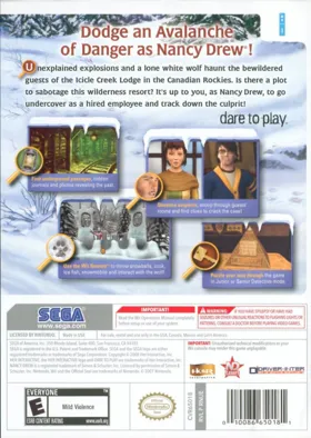 Nancy Drew - The White Wolf of Icicle Creek box cover back